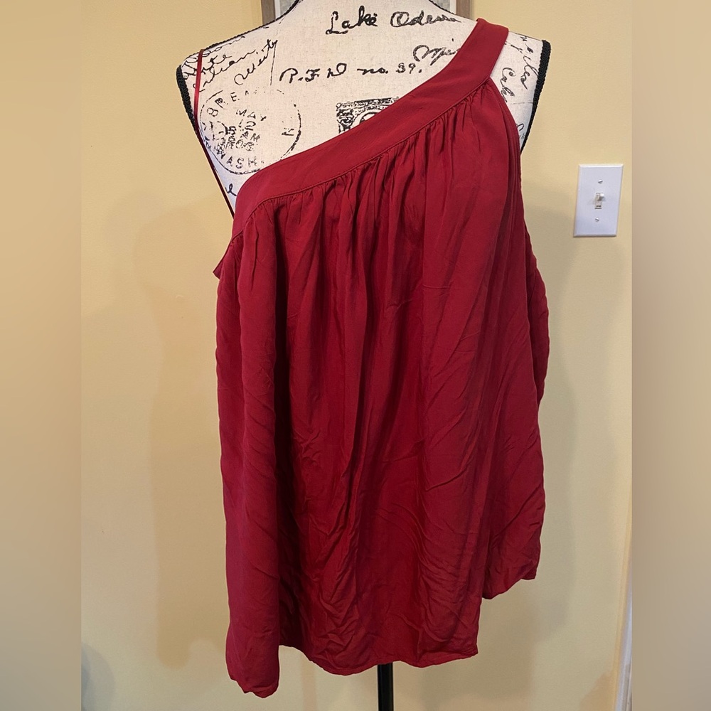 Old Navy One-Shoulder Red Blouse